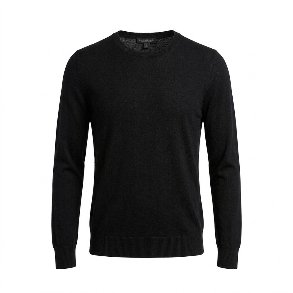 Banana Republic Mens Silk Cashmere Crew Neck Sweater Black Small RN 54023